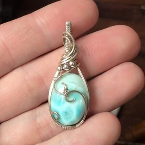 Silver Larimar Pendant